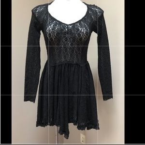 Free People Black Sheath Lace Dress